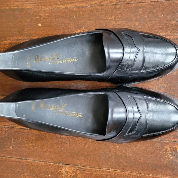 New Bally Men's Black Leather Loafers Sz.9 D - Picture 7 of 8